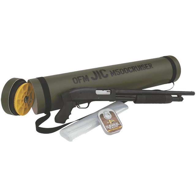Mossberg 51340 500 JIC Cruiser 12 Gauge 5+1 3" 18.50" Barrel, Blued Metal Finish, Synthetic Pistol Grip Stock, Includes Olive Drab Water-Resistant Carrying Tube & Survival-Kit-In-A-Can Mossberg 51340 500 JIC Cruiser 12 Gauge 5+1 3" 18.50" Barrel, Blued Metal Finish, Synthetic Pistol Grip Stock, Includes Olive Drab Water-Resistant Carrying Tube & Survival-Kit-In-A-Can
