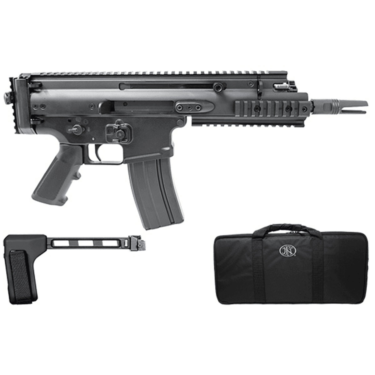 FN 38101882 SCAR 15P 5.56x45mm 30+1 7.50" Black Steel Barrel, Black Anodized Picatinny Rail Aluminum Receiver, SB Tactical Brace, Ambidextrous Pistol FN 38101882 SCAR 15P 5.56x45mm 30+1 7.50" Black Steel Barrel, Black Anodized Picatinny Rail Aluminum Receiver, SB Tactical Brace, Ambidextrous Pistol