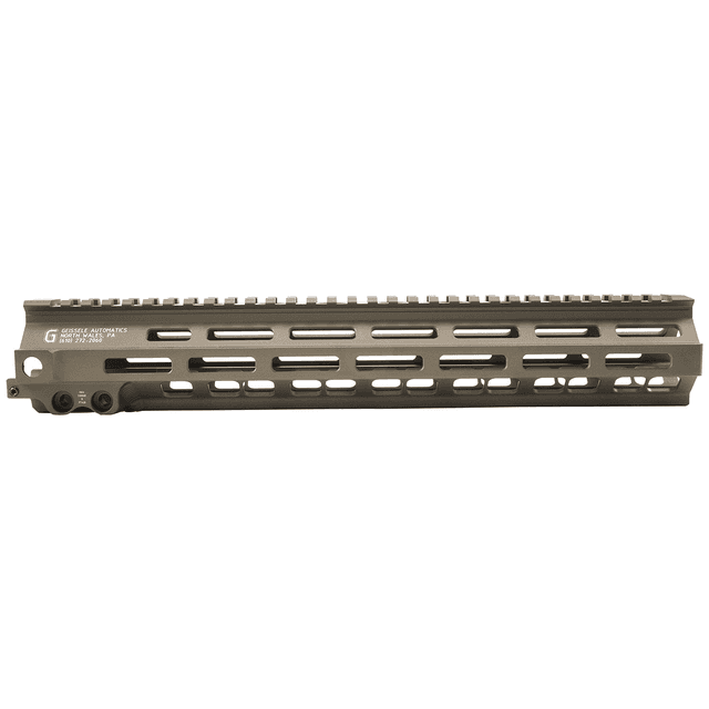 Geissele Automatics 05285S Super Modular Rail MK8 13.50" M-LOK, Desert Dirt Aluminum for AR Platform, Barrel Nut Included Geissele Automatics 05285S Super Modular Rail MK8 13.50" M-LOK, Desert Dirt Aluminum for AR Platform, Barrel Nut Included