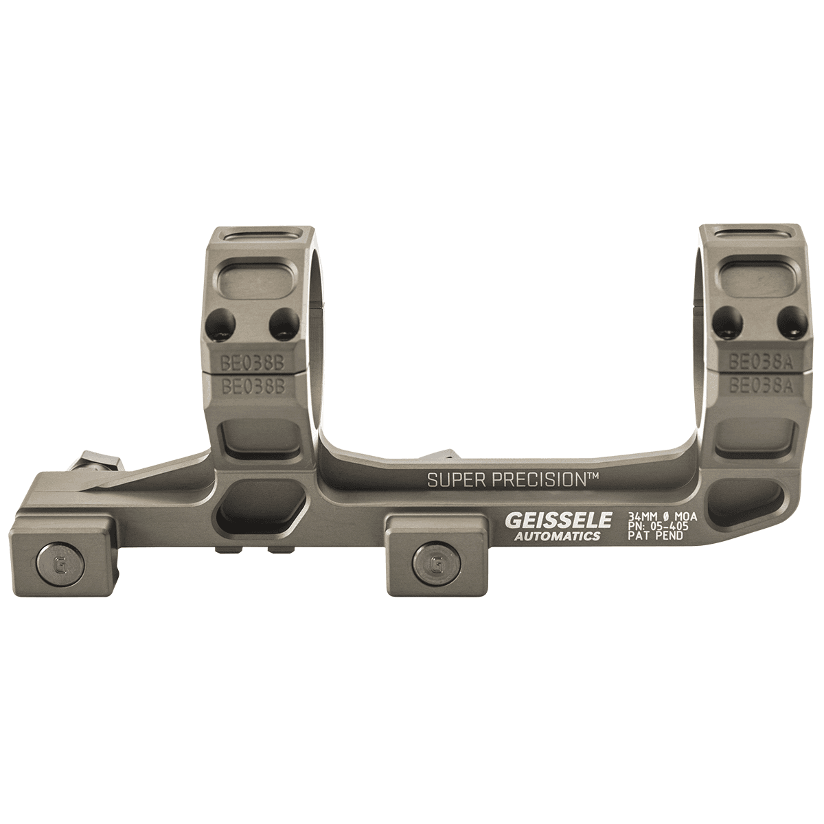 Geissele Automatics AR15 Super Precision Scope Mount Ring Combo Desert Dirt Color Anodized Geissele Automatics AR15 Super Precision Scope Mount Ring Combo Desert Dirt Color Anodized