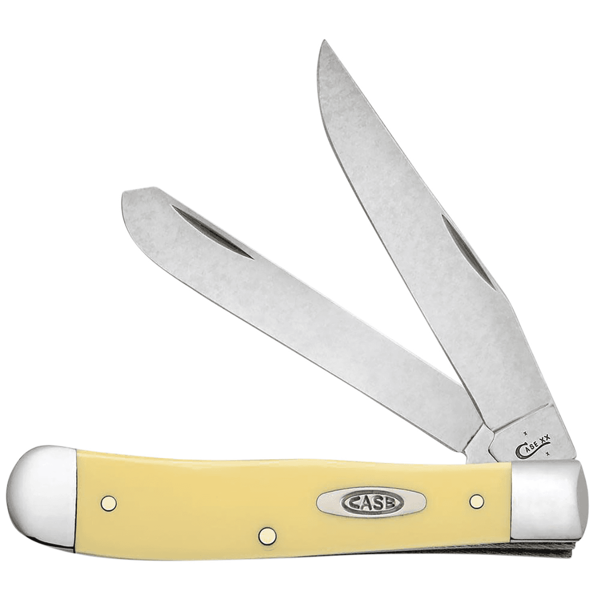 Case Yellow Synthetic Trapper Folding Knife with Clip Point/Spey Mirror Polished Carbon Steel Blade - 30114 Case Yellow Synthetic Trapper Folding Knife with Clip Point/Spey Mirror Polished Carbon Steel Blade - 30114