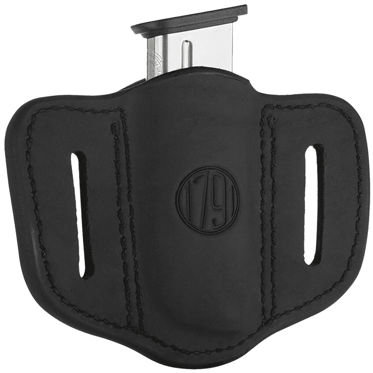 1791 Gunleather MAG1.1 Single Mag Holster Stealth Black Leather Belt Slide - MAG11SBLA 1791 Gunleather MAG1.1 Single Mag Holster Stealth Black Leather Belt Slide - MAG11SBLA