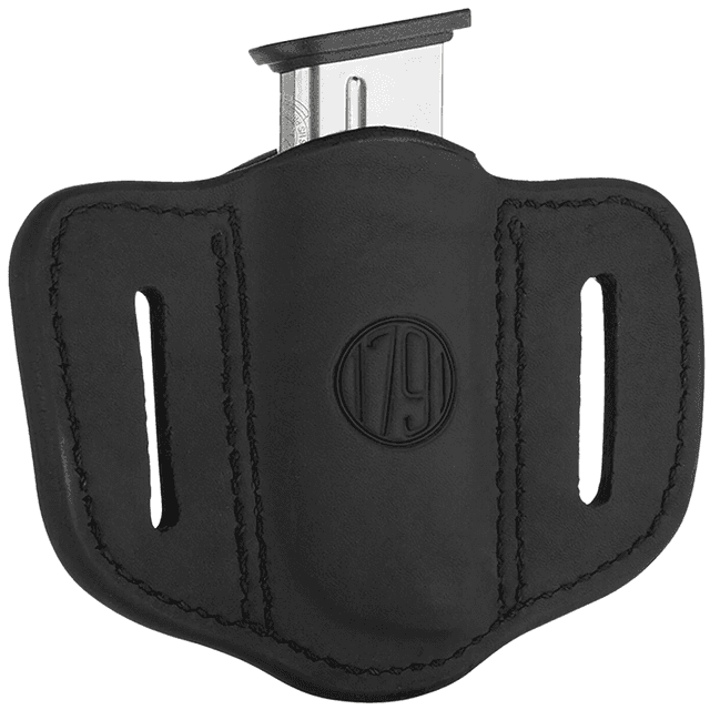 1791 Gunleather MAG1.1 Single Mag Holster Stealth Black Leather Belt Slide - MAG11SBLA 1791 Gunleather MAG1.1 Single Mag Holster Stealth Black Leather Belt Slide - MAG11SBLA
