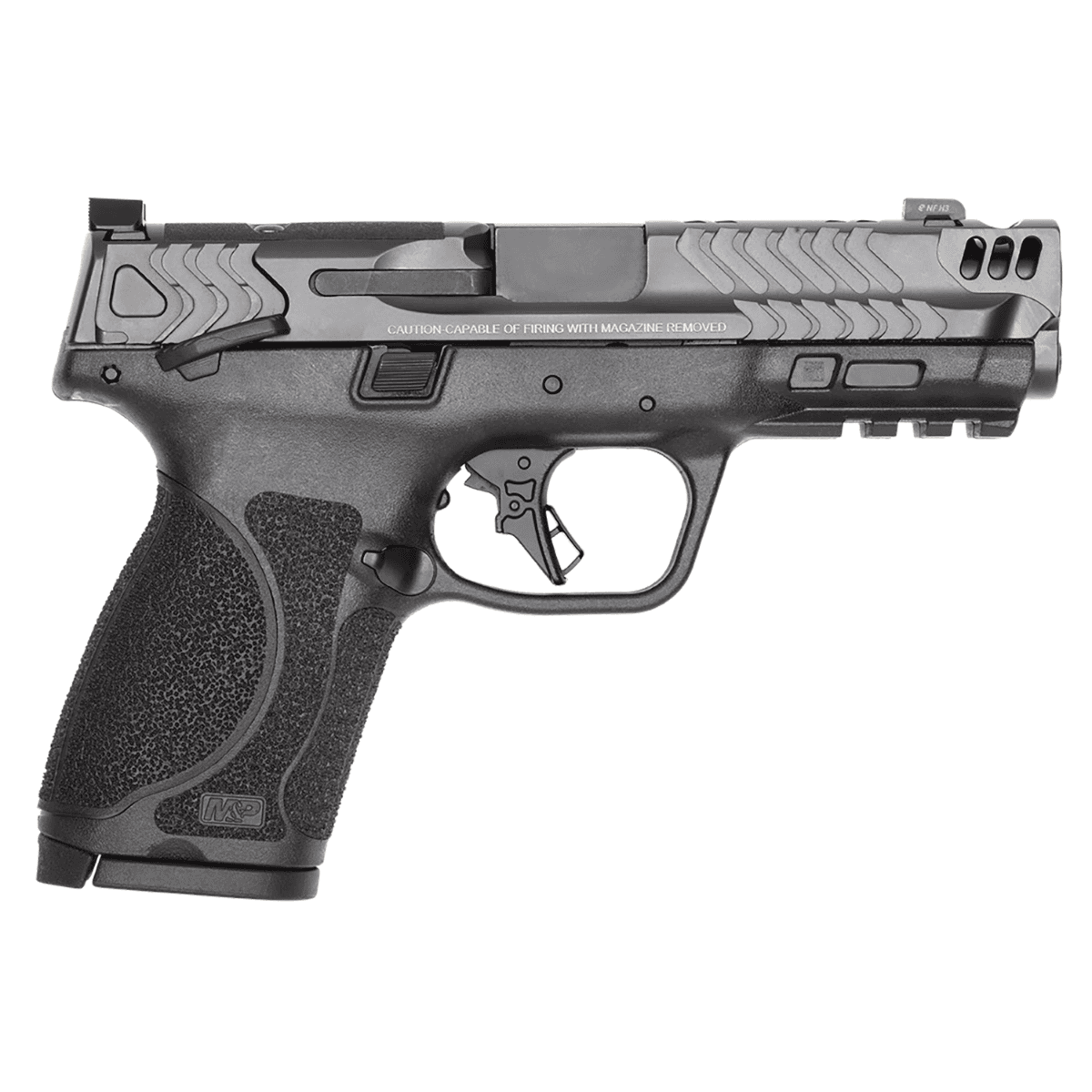 Smith & Wesson M&P Performance Center M2.0 Compact 9mm Luger 10+1 4.22" Black Armornite Barrel, Gray Armornite Optic Ready Serrated Stainless Steel Slide, Black Polymer Frame w/Picatinny Rail, Interchangeable Grip Inserts - 14387 Smith & Wesson M&P Performance Center M2.0 Compact 9mm Luger 10+1 4.22" Black Armornite Barrel, Gray Armornite Optic Ready Serrated Stainless Steel Slide, Black Polymer Frame w/Picatinny Rail, Interchangeable Grip Inserts - 14387