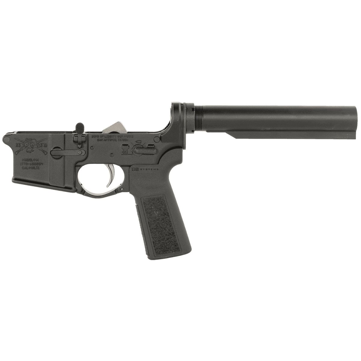 Sons Of Liberty Gun Works M4 Angry Patriot Lower Receiver, B5 Grip A5 Buffer Tube - M4LOWER-A5-NS-AP Sons Of Liberty Gun Works M4 Angry Patriot Lower Receiver, B5 Grip A5 Buffer Tube - M4LOWER-A5-NS-AP