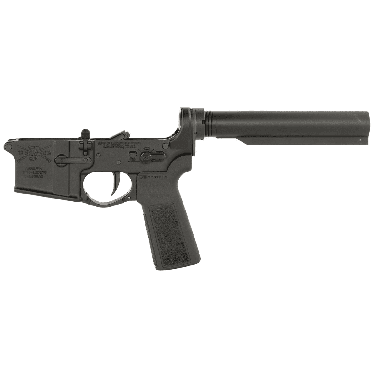 Sons Of Liberty Gun Works M4 Angry Patriot Lower Receiver, A5 Buffer System & L2S Trigger No Stock - M4LOWER-A5-L2S-NS-AP Sons Of Liberty Gun Works M4 Angry Patriot Lower Receiver, A5 Buffer System & L2S Trigger No Stock - M4LOWER-A5-L2S-NS-AP