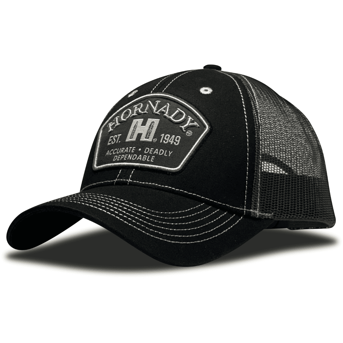 Hornady Gear Trucker Hornady Patch Hat, Black Adjustable Snapback OSFA - 32790 Hornady Gear Trucker Hornady Patch Hat, Black Adjustable Snapback OSFA - 32790
