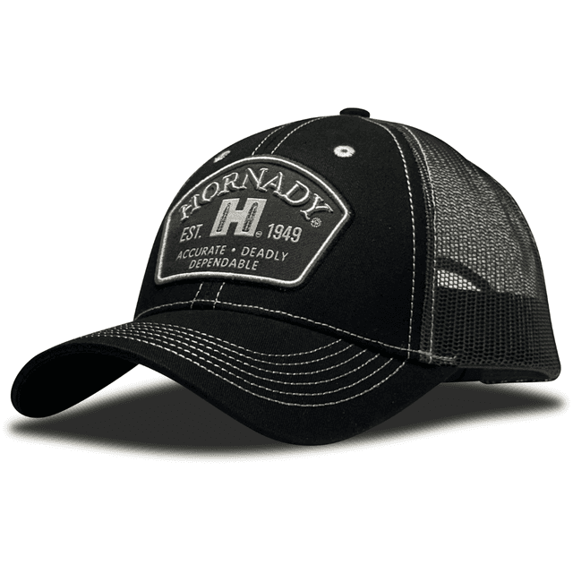 Hornady Gear Trucker Hornady Patch Hat, Black Adjustable Snapback OSFA - 32790 Hornady Gear Trucker Hornady Patch Hat, Black Adjustable Snapback OSFA - 32790