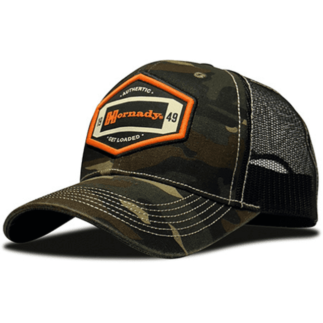 Hornady Gear Trucker Hornady Patch Hat, Camo Adjustable Snapback OSFA - 32830 Hornady Gear Trucker Hornady Patch Hat, Camo Adjustable Snapback OSFA - 32830