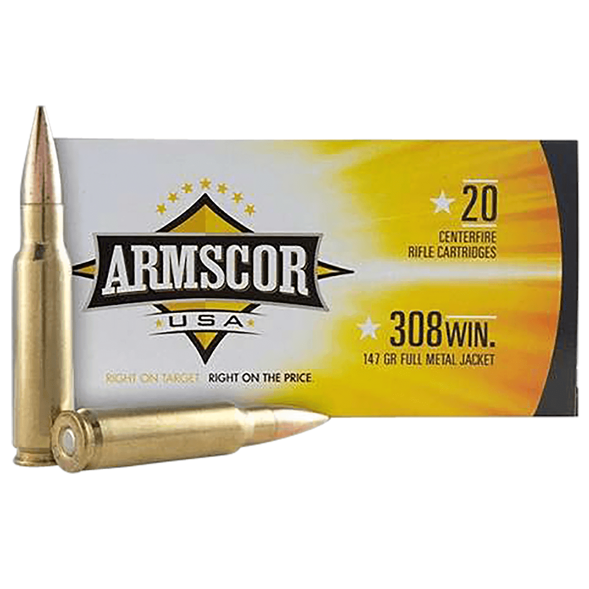 Armscor FAC3081N USA 308Win 147gr Full Metal Jacket 20 Per Box Armscor FAC3081N USA 308Win 147gr Full Metal Jacket 20 Per Box