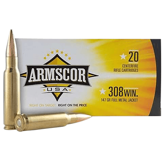 Armscor FAC3081N USA 308Win 147gr Full Metal Jacket 20 Per Box Armscor FAC3081N USA 308Win 147gr Full Metal Jacket 20 Per Box