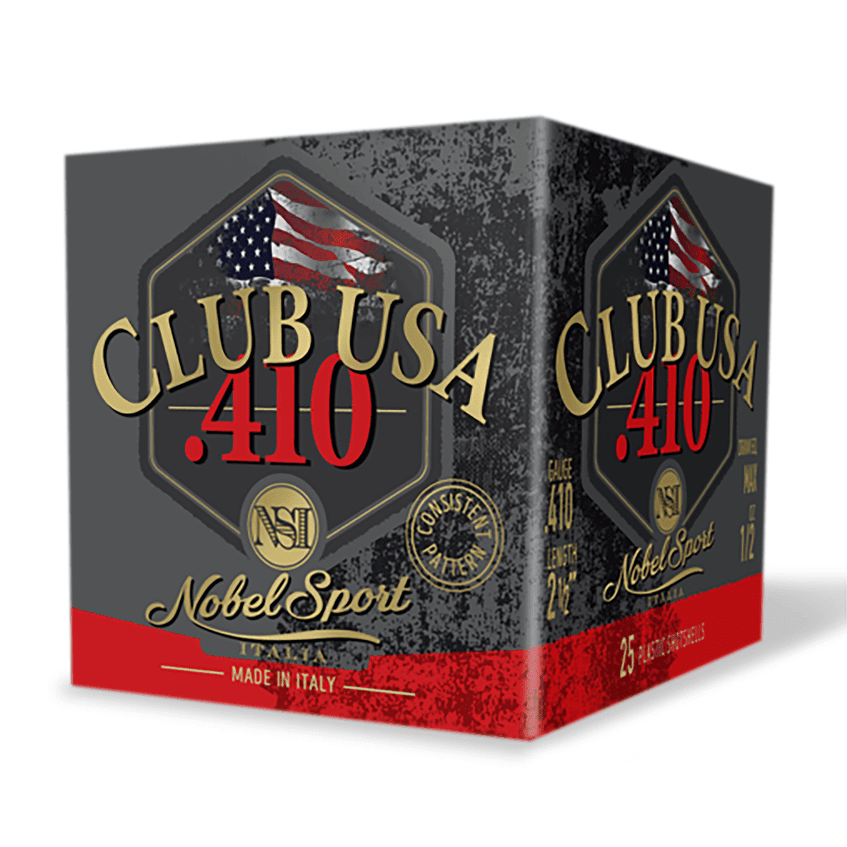 Nobel/eurosports Llc ANS4128 Club USA 410 Gauge 2.50" 1/2oz 8 Shot 25 Per Box Nobel/eurosports Llc ANS4128 Club USA 410 Gauge 2.50" 1/2oz 8 Shot 25 Per Box