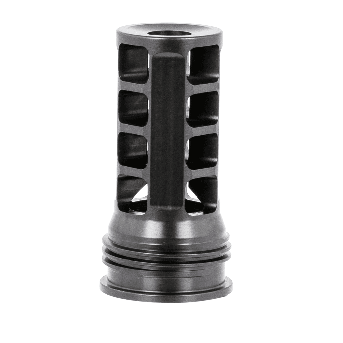 Huxwrx 1598 QD 338 Muzzle Brake Black with 3/4"-24 tpi Threads & 2.30" OAL for 338 Cal AR-Platform Huxwrx 1598 QD 338 Muzzle Brake Black with 3/4"-24 tpi Threads & 2.30" OAL for 338 Cal AR-Platform