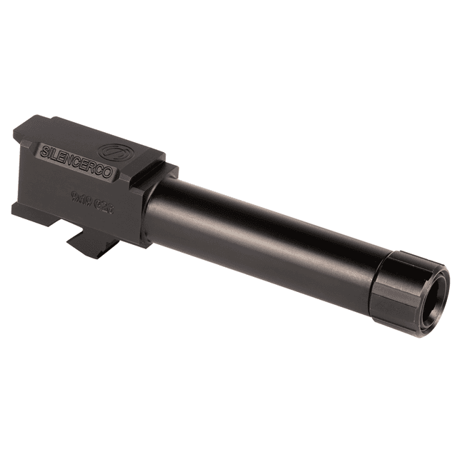 SilencerCo AC1329 Threaded Barrel 3.70" 9mm Luger, Black Nitride Stainless Steel, Fits Glock 26 Gen 1-5 SilencerCo AC1329 Threaded Barrel 3.70" 9mm Luger, Black Nitride Stainless Steel, Fits Glock 26 Gen 1-5