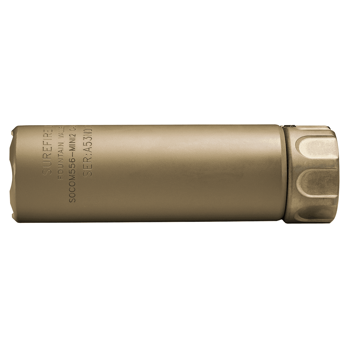 SureFire SOCOM556MINI2DE SOCOM556-MINI2 5.56x45mm NATO 1.50" Diameter Dark Earth Suppressor SureFire SOCOM556MINI2DE SOCOM556-MINI2 5.56x45mm NATO 1.50" Diameter Dark Earth Suppressor