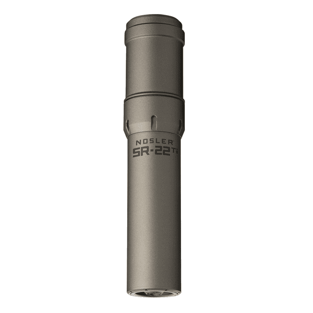 Nosler 90628 SR-22TI 22 Cal 1.74"D Gray Finish Made of Titanium with 1/2" 28 tpi Thread Pattern Suppressor Nosler 90628 SR-22TI 22 Cal 1.74"D Gray Finish Made of Titanium with 1/2" 28 tpi Thread Pattern Suppressor