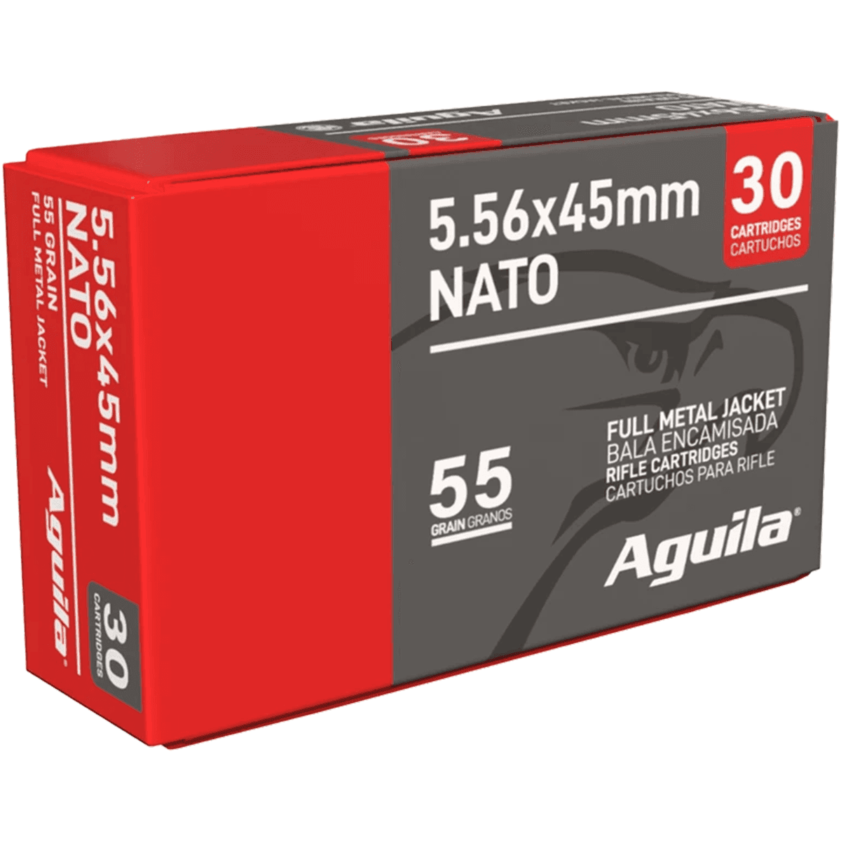 Aguila 1E556155 5.56x45mm NATO 55gr Full Metal Jacket 30 Per Box Aguila 1E556155 5.56x45mm NATO 55gr Full Metal Jacket 30 Per Box