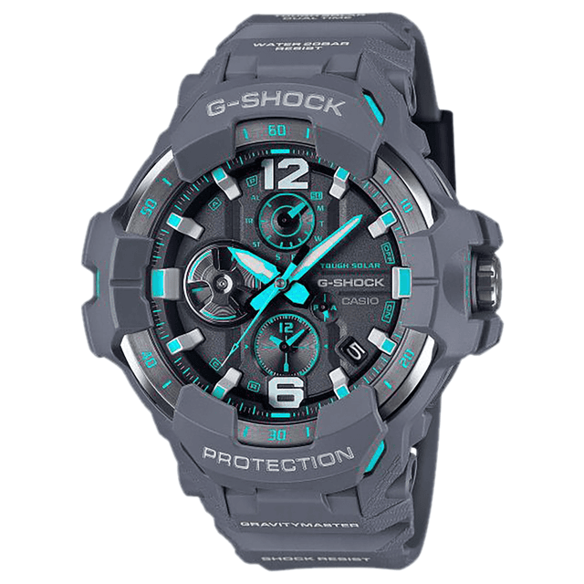 G-Shock GravityMaster Watch, Gray/Blue Band Shock / Water Resistant Compatible w/ Casio Watches App - GRB3008A2CR G-Shock GravityMaster Watch, Gray/Blue Band Shock / Water Resistant Compatible w/ Casio Watches App - GRB3008A2CR