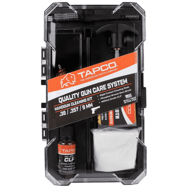 Tapco Handgun Cleaning Kit, Black 38/357/9mm Handgun - TAP22080 Tapco Handgun Cleaning Kit, Black 38/357/9mm Handgun - TAP22080