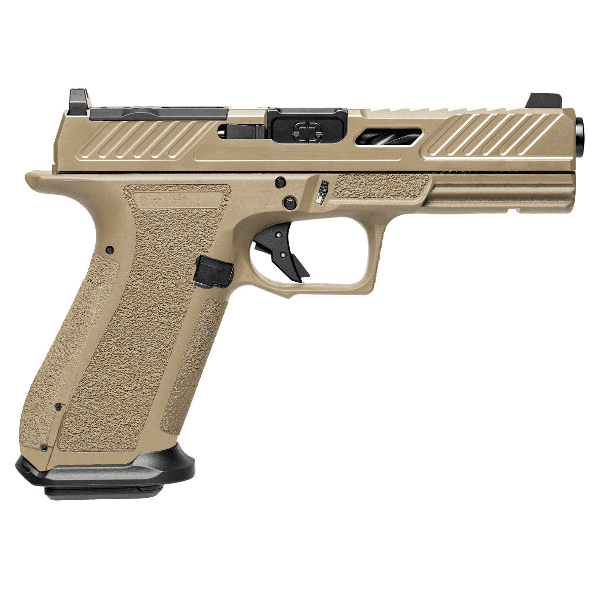 Shadow Systems DR920 9mm FDE Frame, Elite Slide Optics, Sprial unthreaded Barrel 4.5" Semi Automatic Handgun Shadow Systems DR920 9mm FDE Frame, Elite Slide Optics, Sprial unthreaded Barrel 4.5" Semi Automatic Handgun