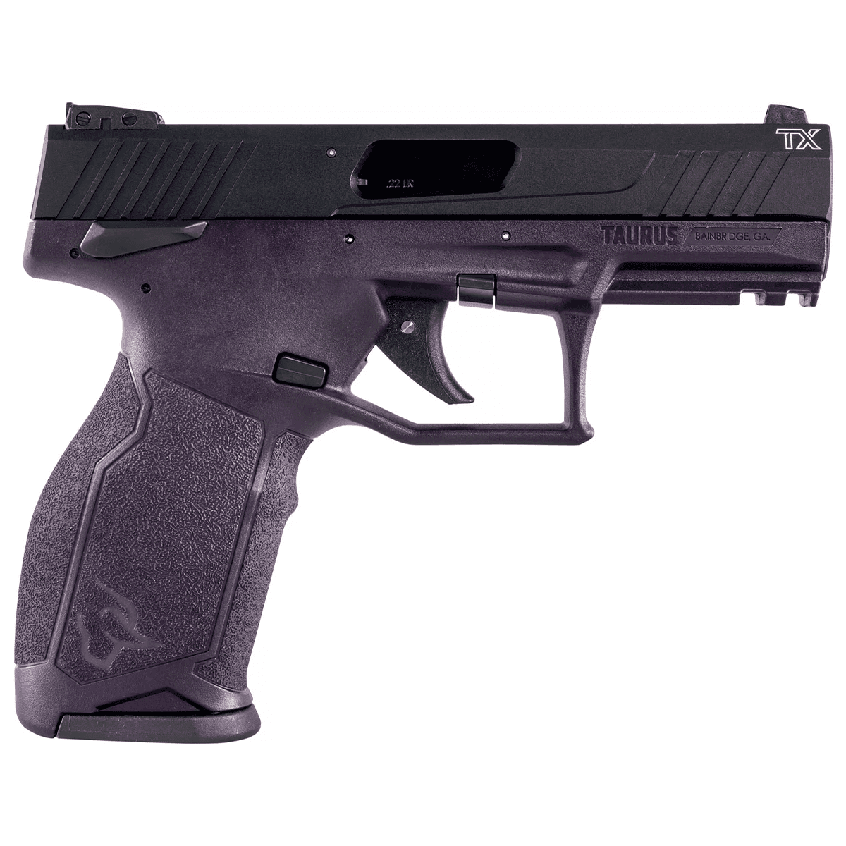 Taurus 1-2TX22P341-15 2TX T.O.R.O. 22 LR 15+1 4.10" Hard Anodized Black 22 LR Purple Wine Polymer Frame 16-Round With Manual Safety Taurus 1-2TX22P341-15 2TX T.O.R.O. 22 LR 15+1 4.10" Hard Anodized Black 22 LR Purple Wine Polymer Frame 16-Round With Manual Safety