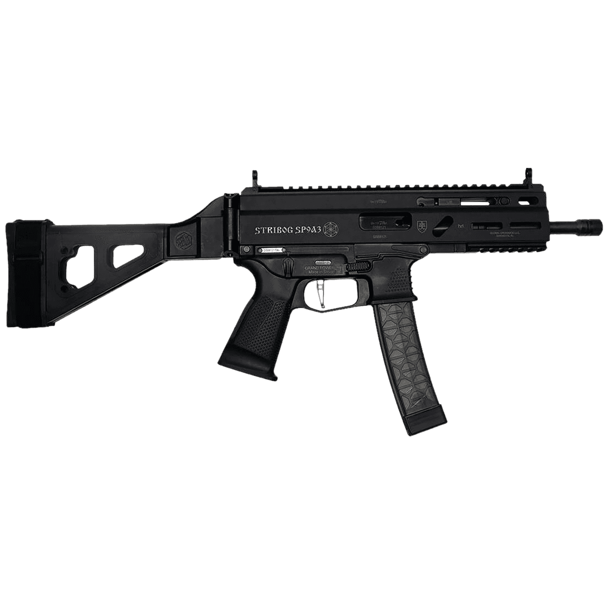Global Ordnance LLC 850003223117 Grand Power Stribog SP9A3 9mm Luger 30+1 Black SB Tactical Brace Pistol Global Ordnance LLC 850003223117 Grand Power Stribog SP9A3 9mm Luger 30+1 Black SB Tactical Brace Pistol