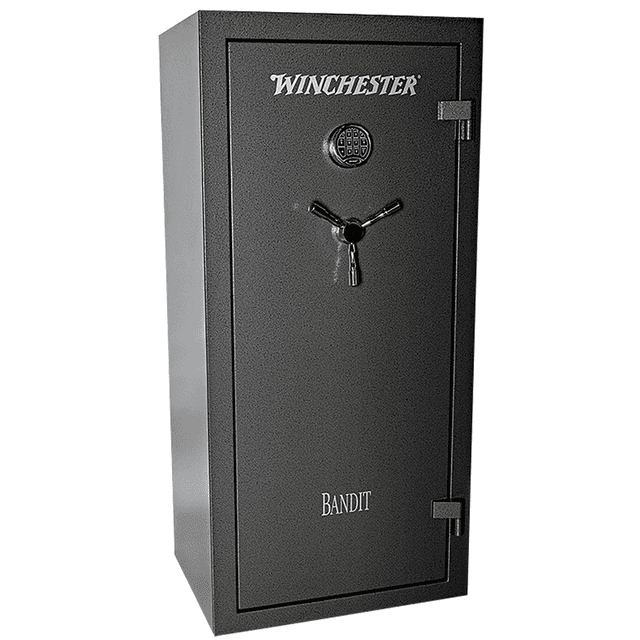 Winchester Safes Bandit 19 Gun Safe, Interior 57.50" H x 26" W x 14" D Fireproof Holds 30 Long Guns - SECWINB19-SL-E Winchester Safes Bandit 19 Gun Safe, Interior 57.50" H x 26" W x 14" D Fireproof Holds 30 Long Guns - SECWINB19-SL-E