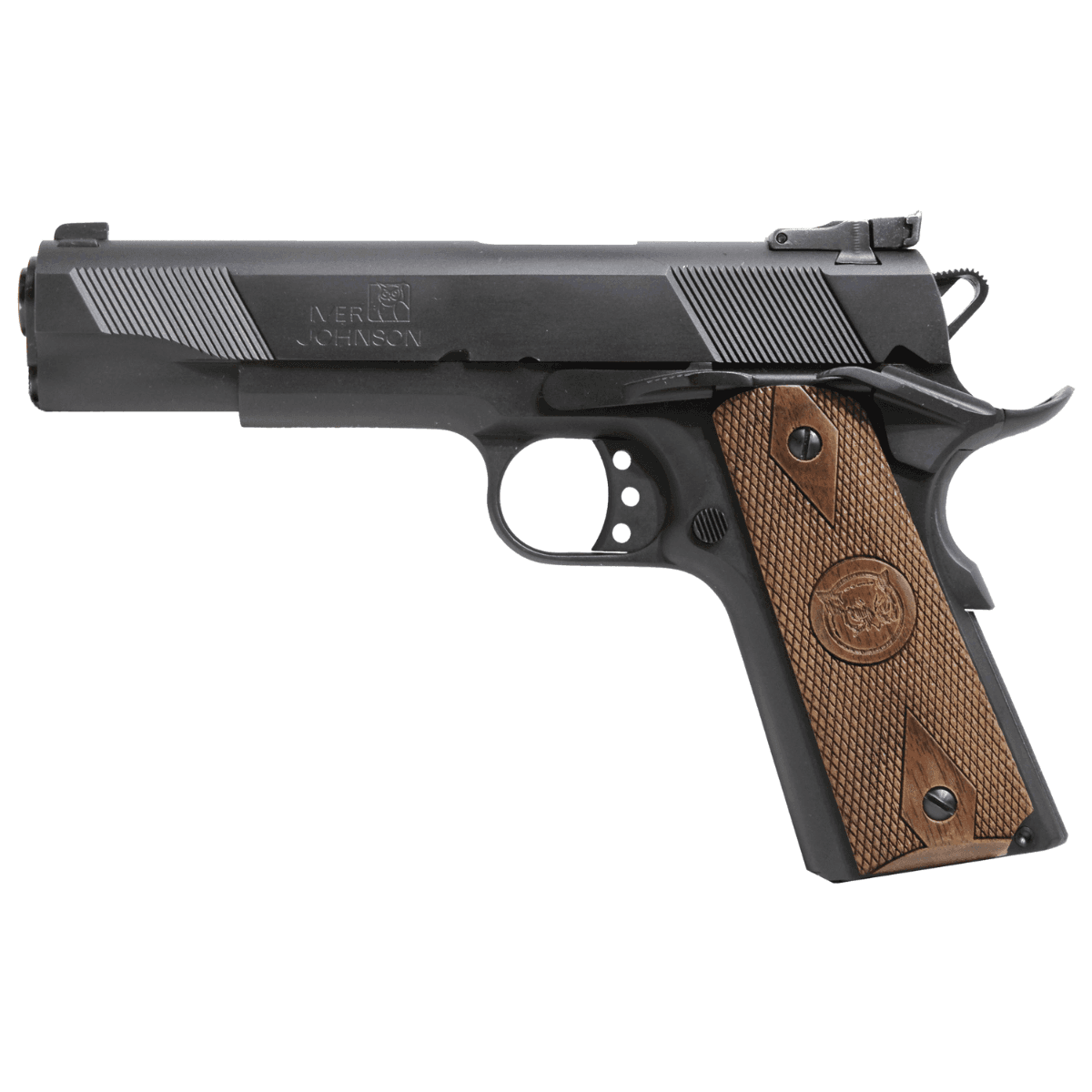 Iver Johnson Arms Eagle 1911 A1 Pistol, 5" Black Steel Barrel Matte Blued Serrated Steel Slide & Frame w/Beavertail Dymondwood Walnut Grip 9+1rd 9mm Luger - EAGLE9 Iver Johnson Arms Eagle 1911 A1 Pistol, 5" Black Steel Barrel Matte Blued Serrated Steel Slide & Frame w/Beavertail Dymondwood Walnut Grip 9+1rd 9mm Luger - EAGLE9