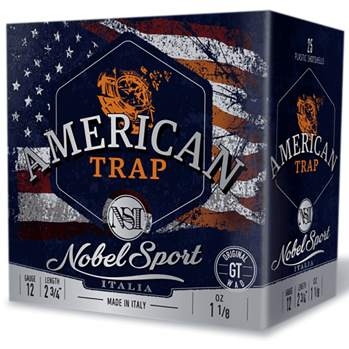 Nobel/Eurosports LLC American Trap Shotgun Ammo, 2.75" 8 Shot 25 Per Box/10 Case *Sold by the Case 12Gauge - ANS2788 Nobel/Eurosports LLC American Trap Shotgun Ammo, 2.75" 8 Shot 25 Per Box/10 Case *Sold by the Case 12Gauge - ANS2788