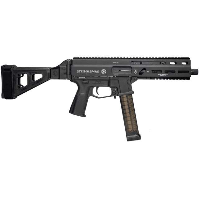 Global Ordnance LLC 197892004824 Grand Power Stribog SP45A3 45 ACP 8" Black SB Tactical Brace Pistol Global Ordnance LLC 197892004824 Grand Power Stribog SP45A3 45 ACP 8" Black SB Tactical Brace Pistol