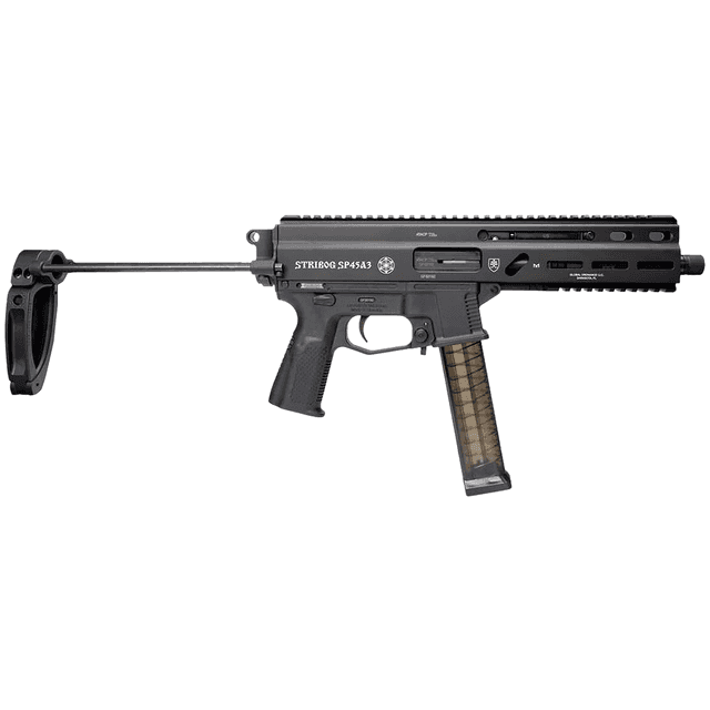 Global Ordnance LLC 197892004831 Grand Power Stribog SP45A3 45 ACP 8" Black PDW Tailhook Brace Pistol Global Ordnance LLC 197892004831 Grand Power Stribog SP45A3 45 ACP 8" Black PDW Tailhook Brace Pistol
