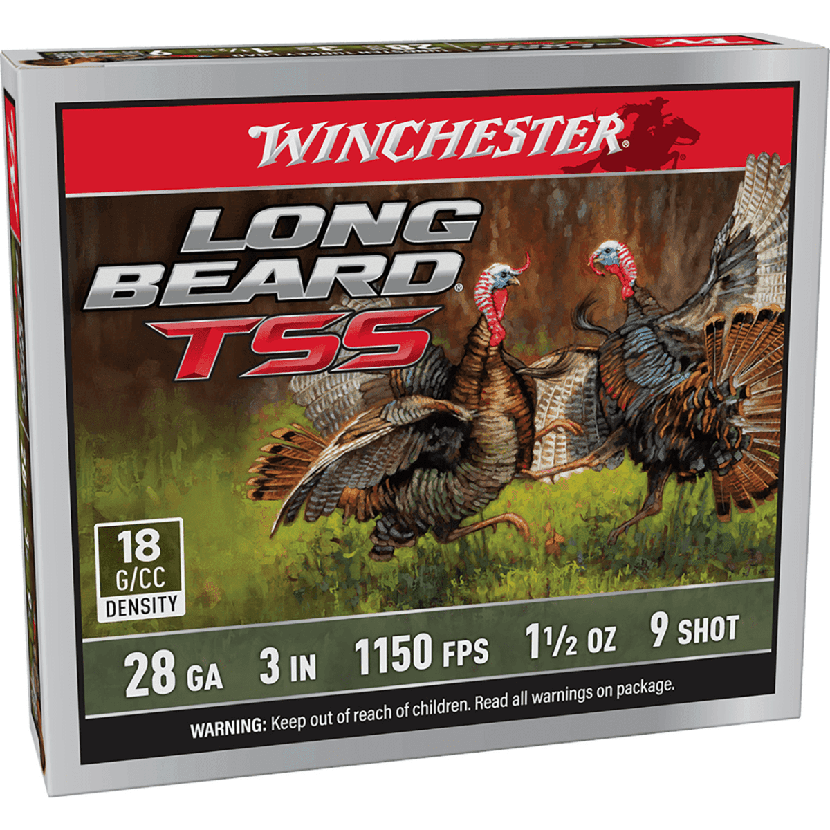 Winchester Ammo Long Beard TSS Shotgun Ammo, 3" 1 5/8oz Tungsten 9Shot 5 Per Box/10 Case 28 Gauge - LBTSS2839 Winchester Ammo Long Beard TSS Shotgun Ammo, 3" 1 5/8oz Tungsten 9Shot 5 Per Box/10 Case 28 Gauge - LBTSS2839