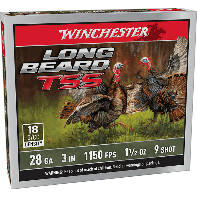 Winchester Ammo Long Beard TSS Shotgun Ammo, 3" 1 5/8oz Tungsten 9Shot 5 Per Box/10 Case 28 Gauge - LBTSS2839 Winchester Ammo Long Beard TSS Shotgun Ammo, 3" 1 5/8oz Tungsten 9Shot 5 Per Box/10 Case 28 Gauge - LBTSS2839