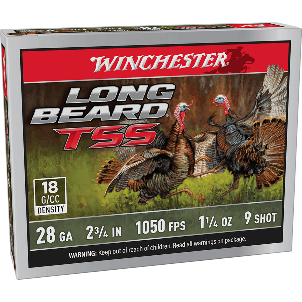 Winchester Ammo Long Beard TSS Shotgun Ammo, 2.75" 1 1/4oz Tungsten 9Shot 5 Per Box/10 Case 28 Gauge - LBTSS289 Winchester Ammo Long Beard TSS Shotgun Ammo, 2.75" 1 1/4oz Tungsten 9Shot 5 Per Box/10 Case 28 Gauge - LBTSS289