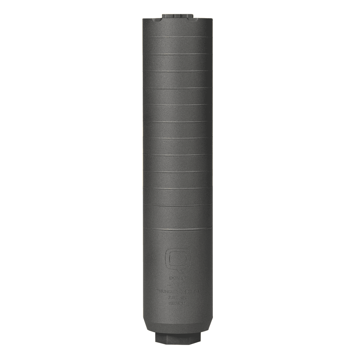 Q, Thunder Chicken Rifle Suppressor, 1.75" Diameter, 8.125" Length, 7.62/300Blk/300 Win, Titanium, Black Finish, Quickie Fast Attachment Q, Thunder Chicken Rifle Suppressor, 1.75" Diameter, 8.125" Length, 7.62/300Blk/300 Win, Titanium, Black Finish, Quickie Fast Attachment