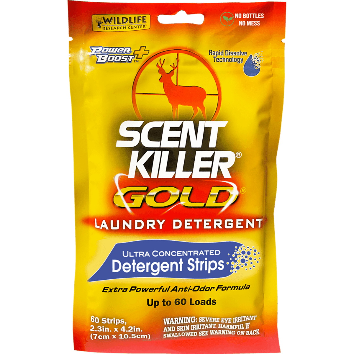 Wildlife Research Scent Killer Gold Laundry Detergent Strips, Odor Eliminator Odorless Scent 60 Pack - 1285 Wildlife Research Scent Killer Gold Laundry Detergent Strips, Odor Eliminator Odorless Scent 60 Pack - 1285