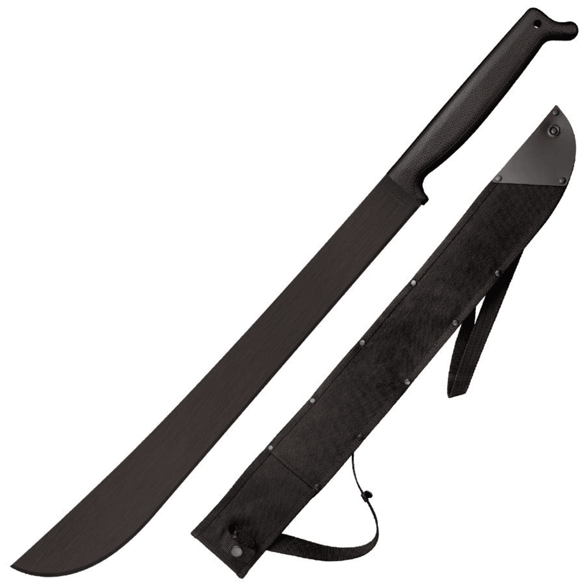 Cold Steel Two Handed Machete, 21" Black Matte Anti Rust 65Mn Carbon Steel Blade Black Polypropylene Handle 30" Long - CS97TM21S Cold Steel Two Handed Machete, 21" Black Matte Anti Rust 65Mn Carbon Steel Blade Black Polypropylene Handle 30" Long - CS97TM21S