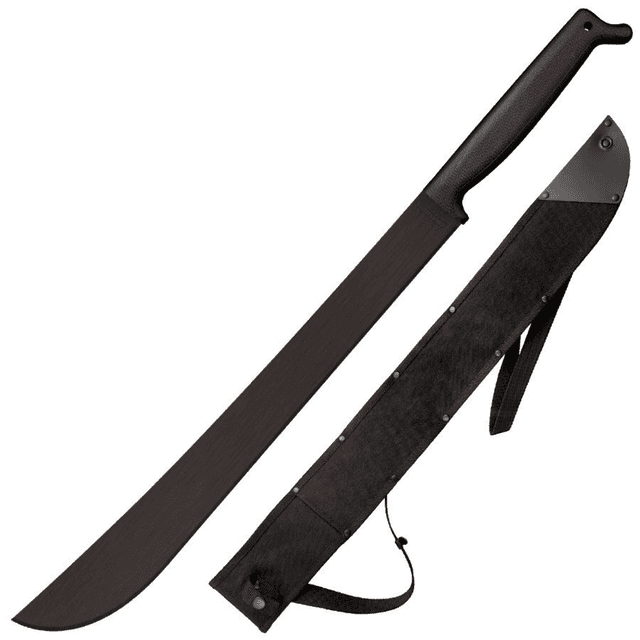 Cold Steel Two Handed Machete, 21" Black Matte Anti Rust 65Mn Carbon Steel Blade Black Polypropylene Handle 30" Long - CS97TM21S Cold Steel Two Handed Machete, 21" Black Matte Anti Rust 65Mn Carbon Steel Blade Black Polypropylene Handle 30" Long - CS97TM21S