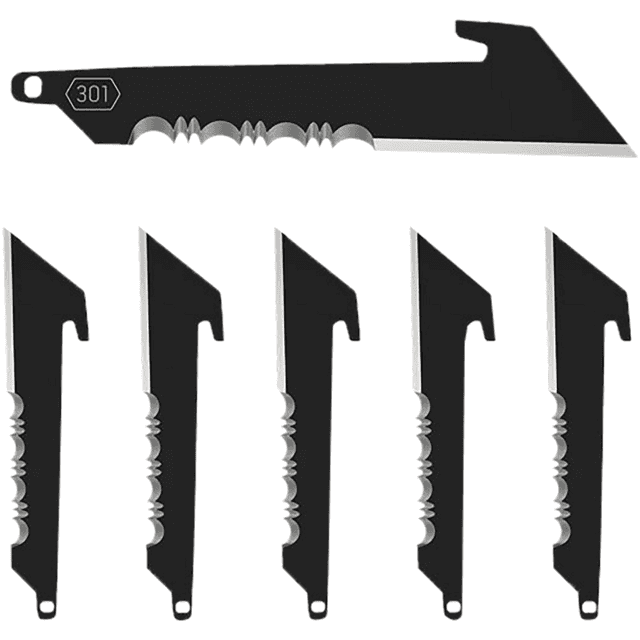 Outdoor Edge Replacement Blades, 6 3" Black Utility Serrated 420J2 SS Blades - RRUS30K6C Outdoor Edge Replacement Blades, 6 3" Black Utility Serrated 420J2 SS Blades - RRUS30K6C