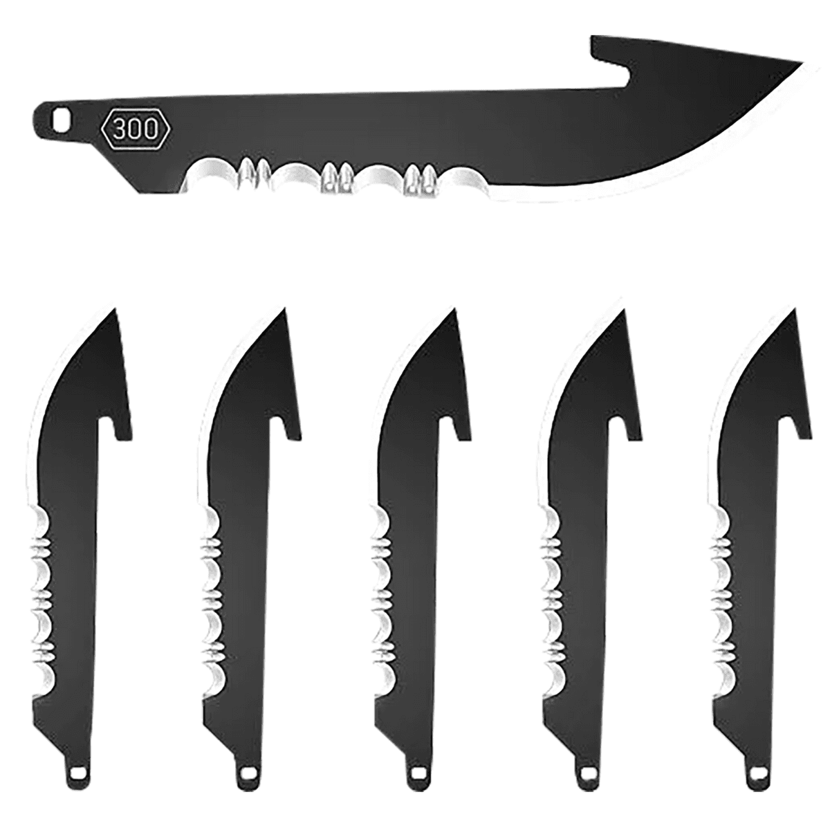 Outdoor Edge Replacement Blades, 6 3" Black Drop Point Serrated 420J2 SS Blades - RRS30K6C Outdoor Edge Replacement Blades, 6 3" Black Drop Point Serrated 420J2 SS Blades - RRS30K6C