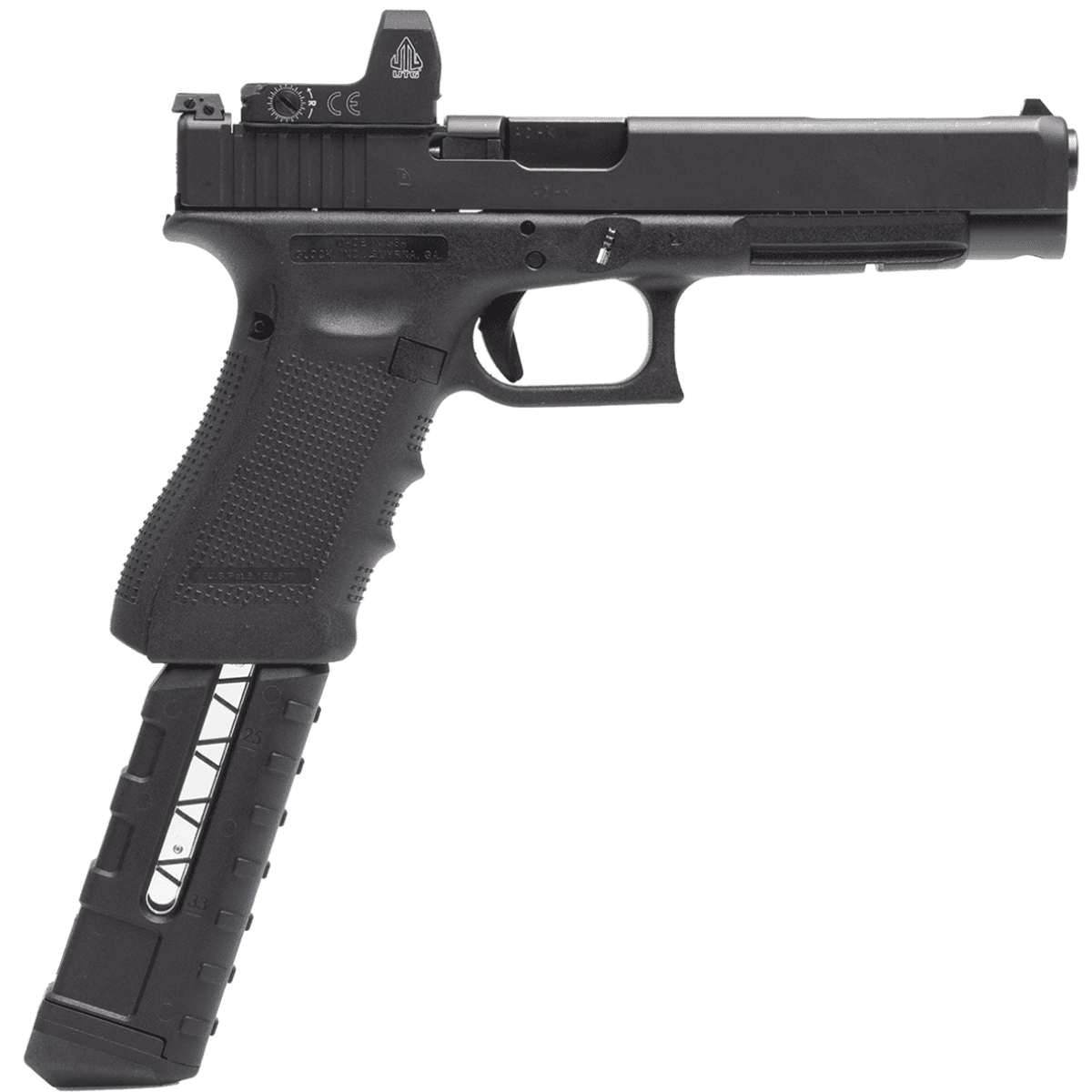 Leapers Windowed Magazine, 33rd Black Polymer/Steel 9mm Fits Glock - RBTPD933 Leapers Windowed Magazine, 33rd Black Polymer/Steel 9mm Fits Glock - RBTPD933