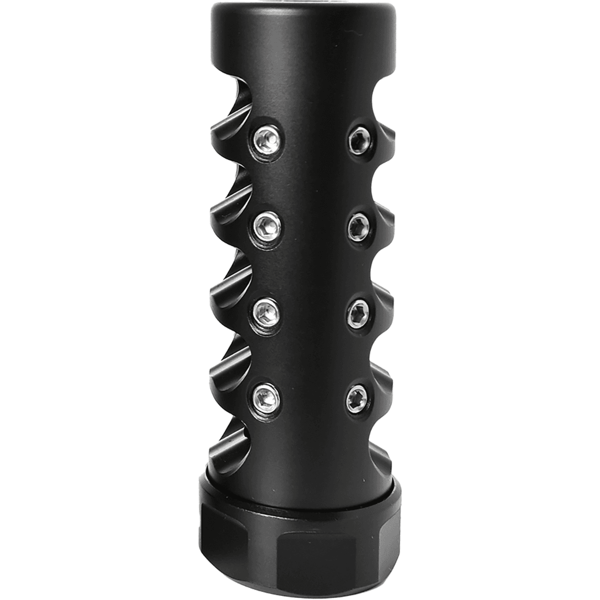 American Precision Arms Gen 4 Fat Bastard Self Timing Muzzle Brake, Nitride 5/8"x24 Threads 3.30" OAL 1.10" Diameter 6.5mm - G4F5865N American Precision Arms Gen 4 Fat Bastard Self Timing Muzzle Brake, Nitride 5/8"x24 Threads 3.30" OAL 1.10" Diameter 6.5mm - G4F5865N