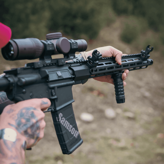 Samson Medium Grenade Vertical Grip, 3.50'' L Black Anodized M-LOK AR Platform - 040510301 Samson Medium Grenade Vertical Grip, 3.50'' L Black Anodized M-LOK AR Platform - 040510301