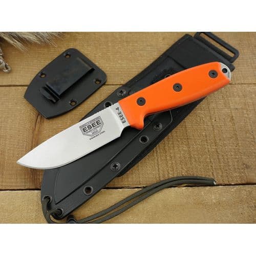 ESEE-4, Plain Edge Knife, 440C, Orange G10 Handle ESEE-4, Plain Edge Knife, 440C, Orange G10 Handle