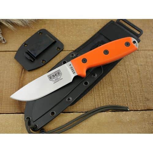 ESEE-4, Plain Edge Knife, 440C, Orange G10 Handle ESEE-4, Plain Edge Knife, 440C, Orange G10 Handle