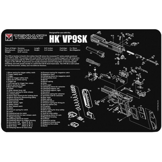 TekMat HK VP9SK Cleaning Mat, Black/White Rubber Oil / Water Resistant 11" x 17" - TEKR17HKVP9SK TekMat HK VP9SK Cleaning Mat, Black/White Rubber Oil / Water Resistant 11" x 17" - TEKR17HKVP9SK