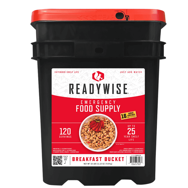 Wise Foods Emergency Supplies Breakfast Bucket, 120 Servings 25 Year Shelf Life - RW10121 Wise Foods Emergency Supplies Breakfast Bucket, 120 Servings 25 Year Shelf Life - RW10121
