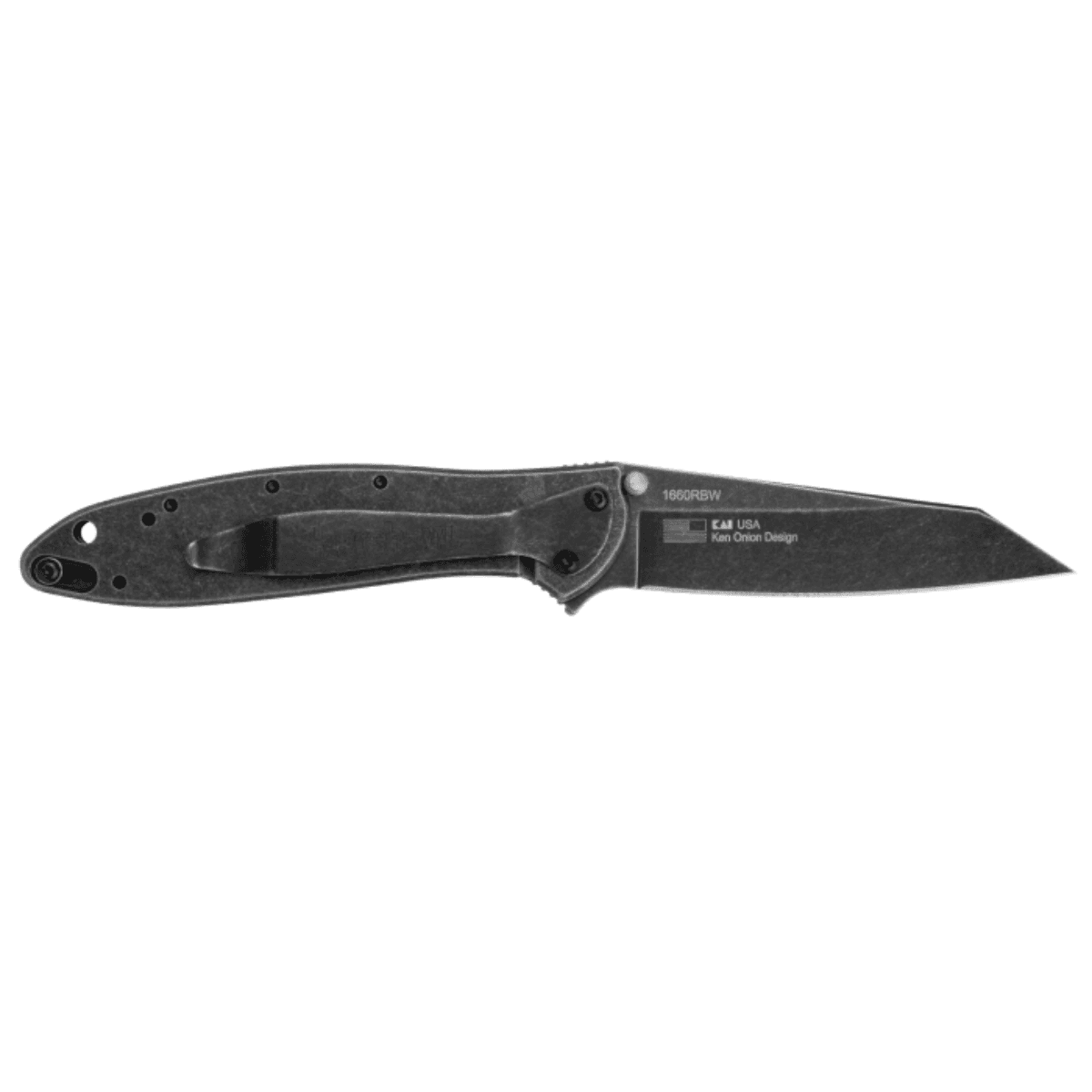 Kershaw Leek Random Knife, EDC 3" Folding Reverse Tanto Plain Black Oxide Blackwash 14C28N Steel Blade Blackwash Stainless Steel Handle - 1660RBW Kershaw Leek Random Knife, EDC 3" Folding Reverse Tanto Plain Black Oxide Blackwash 14C28N Steel Blade Blackwash Stainless Steel Handle - 1660RBW