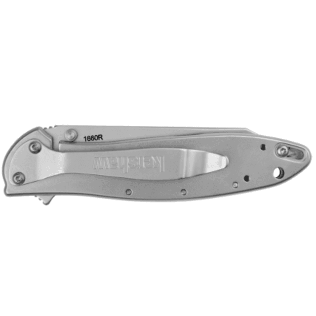 Kershaw Leek Random Knife, EDC 3" Folding Reverse Tanto Plain Bead Blasted 14C28N Steel Blade Silver Stainless Steel Handle - 1660R Kershaw Leek Random Knife, EDC 3" Folding Reverse Tanto Plain Bead Blasted 14C28N Steel Blade Silver Stainless Steel Handle - 1660R