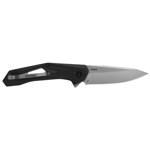 Kershaw Airlock Knife, EDC 3" Folding Drop Point Plain Bead Blasted 5Cr13MoV SS Blade Black GFN/SS Handle - 1385 Kershaw Airlock Knife, EDC 3" Folding Drop Point Plain Bead Blasted 5Cr13MoV SS Blade Black GFN/SS Handle - 1385